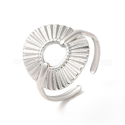 Anillos de dedo de 304 acero inoxidable, anillo de manguito, anillo redondo corrugado para hombres mujeres, color acero inoxidable, 2mm, diámetro interior: tamaño de EE. UU. 7 1/4 (17.6 mm)