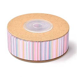 Polyester Ribbon, Vertical Grain Pattern, for Gifts Wrapping Party Decorating, Pearl Pink, 7/8 inch(23mm), about 10.9yards(10m)/roll