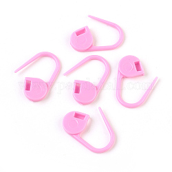 Support de marqueurs de point de verrouillage en plastique ABS écologique à tricoter au crochet, perle rose, 22x11x3mm, pin: 1 mm