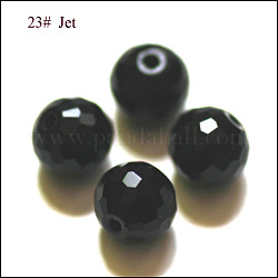 Abalorios de cristal austriaco de imitación, aaa grado, facetas (128 facetas), redondo, negro, 10mm, agujero: 0.9~1 mm