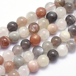 Chapelets de perles de sunstone naturelle naturelles, ronde, 8mm, Trou: 1mm, Environ 49 pcs/chapelet, 15.5 pouce (39.5 cm)