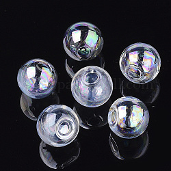 Runde handgefertigte Kugelkugelflaschen aus geblasenem Glas, für die Herstellung von Glasfläschchenanhängern, klar ab, 20x18~19 mm, Halb Loch: 5 mm