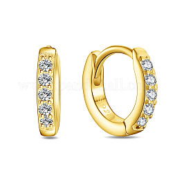 Серьги-кольца Shegrace 925 из стерлингового серебра, гипоаллергенные серьги, с ааа класс фианитами, кольцо, золотые, 10x2 мм