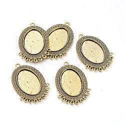 Alloy Cabochon Chandelier Components Settings, Plain Edge Bezel Cups, Oval, Antique Golden, Tray: 29.5x19.5mm, 47.5x31.5x2.5mm, Hole: 1.5mm and 3mm