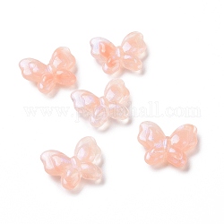 Perles acryliques opaques, perles de paillettes, papillon, saumon clair, 17x20x5.5mm, Trou: 1.6mm, environ 415 pcs/500 g