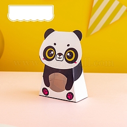Boîtes en papier en forme d'animaux, avec fenêtre transparente, boîte d'emballage de bonbons de biscuit cadeau, panda, 5.2x10.4x15.5 cm
