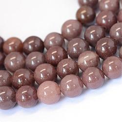 Aventurina púrpura naturales hebras grano redondo, 8~8.5mm, agujero: 1 mm, aproximamente 47 pcs / cadena, 15.5 pulgada