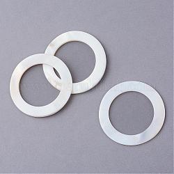 Sea Shell Linking Rings, Ring, Creamy White, 40x2.5~3.5mm