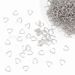 Anelli triangolari in ferro pandahall elite, fermagli fibbia, adatto per perle forate, tessitura, borse a tracolla, platino, 10.5x11x1mm, 400pcs/scatola