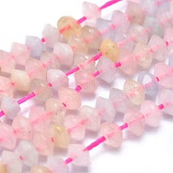 Natural Morganite Beads Strands, Faceted, Bicone, 3.5~4x2~3mm, Hole: 0.6mm, about 171pcs/strand, 15.55 inch(39.5cm)