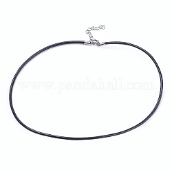 Polyester Cord Necklace Making, with 304 Stainless Steel Lobster Claw Clasps and Extender Chains, Stainless Steel Color, 18.5 inch(47cm), 3mm
