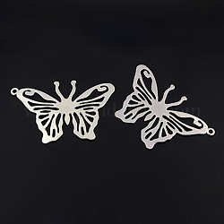 Tibetan Style Alloy Pendants, Butterfly, Antique Silver, Lead Free and Cadmium Free, 43.5x62x1.5mm, Hole: 2mm