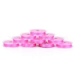 Flacher elastischer Stretchfaden mit japanischem Kristall, für Armbänder Edelsteinschmuck Herstellung Perlen Handwerk, neon rosa , 0.38 mm, ca. 10.93 Yard (10m)/Rolle