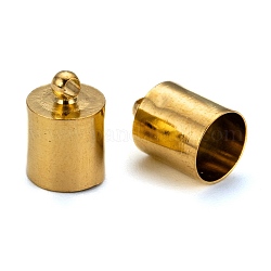 Fini con corda in ottone, testate di chiusura, oro, 12x8mm, Foro: 1 mm, diametro interno: 7mm