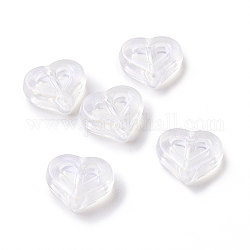 Abalorios de acrílico transparentes, abalorios de brillo, corazón, fantasma blanco, 12.5x14.5x5mm, agujero: 1.8 mm, aproximamente 750 unidades / 500 g
