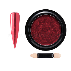 Camaleonte cambia colore chiodo in polvere cromato, effetto specchio brillante, con un pennello, rosso scuro, 40x17mm, circa 0.5 g / scatola