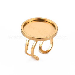 201 ajuste de anillo de almohadilla de acero inoxidable, Corte con laser, dorado, Bandeja: 20 mm, tamaño de EE. UU. 7 1/4 (17.5) ~ tamaño de EE. UU. 8 (18 mm)