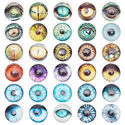PH PandaHall 30 Styles 40mm Glass Cabochons, Large Animal Glass Eye Half Round/Dome Cabochon Glass Eyes for Jewelry Findings Cameo Pendant Making and Puppets Making