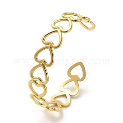 Золотой браслет-манжета из нержавеющей стали 304 для женщин, сердце, внутренний диаметр: 2x2-3/8 дюйм (5x5.9 см)