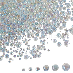 Perline di bolle di olycraft, fai da te 3 decorazione di arte del chiodo d mini perle di vetro, perline chiodo piccolo caviale, chiaro ab, 16.5x8.5x1.6cm