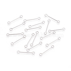 304 Stainless Steel Double Sided Eye Pins, Stainless Steel Color, 21x0.7mm, Hole: 2mm, 500pcs/bag
