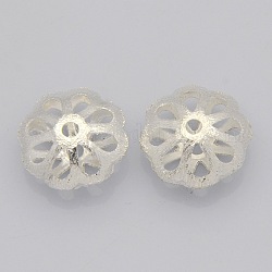 Perle filigrana in ottone, fiore, colore argento placcato, 18x9mm, Foro: 3 mm