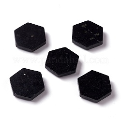 Кабошоны из натурального шунгита, шестиугольник, 20~21x18~18.5x3.8~4.2 мм