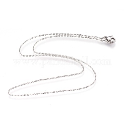 304 Edelstahl Kabelkette Halsketten, mit Karabiner verschlüsse, Edelstahl Farbe, 16.7 Zoll (42.5 cm), 1 mm