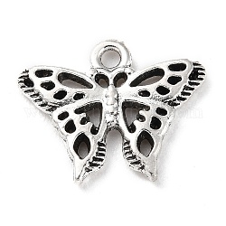 Pendente in lega stile tibetano, fascino farfalla, argento antico, 15x18x2mm, Foro: 1.6 mm, circa 454pcs/500g