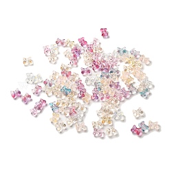 Perles en verre transparentes, bowknot, couleur mixte, 9.5x12.5x7.5mm, Trou: 1mm
