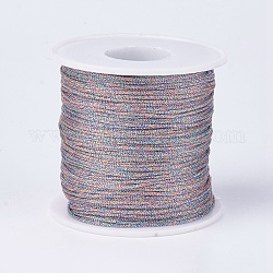 Polyester Metallic Thread, Colorful, 1mm, about 100m/roll(109.36yards/roll)