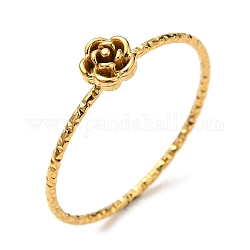 304 anillo de acero inoxidable con flor de rosa., dorado, nosotros tamaño 8 1/4 (18.3 mm)