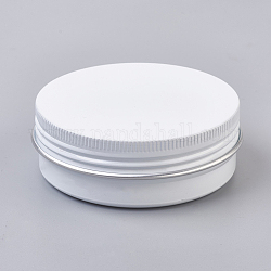 丸いアルミ缶  アルミジャー  化粧品の貯蔵容器  ろうそく  キャンディー  ねじ蓋付き  ホワイト  6.8x2.5cm  容量：60ml（2.02液量オンス）