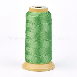Полиэфирная нить, для заказа тканые материалы ювелирных изделий, зеленый лайм, 0.7 мм, около 310 м / рулон
