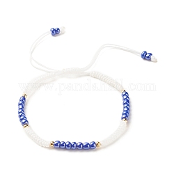Armband aus Glasperlen, verstellbares Armband für Frauen, Blau, Innendurchmesser: 2-3/8~3-3/4 Zoll (5.9~9.6 cm)