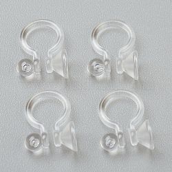 Ohrclips zum Aufstecken aus Kunststoff, für Nicht-Ohrlöcher, Transparent, 12x9x1.2 mm, für 3.8 mm Strass