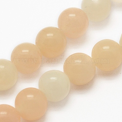 Chapelets de perles en aventurine rose naturel, ronde, 8mm, Trou: 1mm, Environ 48 pcs/chapelet, 15.3 pouce (39 cm)