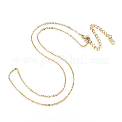 Vakuumbeschichtung 304 Edelstahlketten, Kabelkette Halskette, golden, 16.14 Zoll (41 cm)