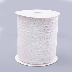 Ruban scintillant, ruban de polyester et nylon, colorées, 3/8 pouce (9.5~10 mm), environ 200 mètres / rouleau (182.88 m / rouleau).
