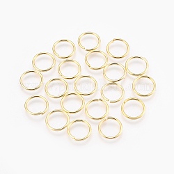 Accessoires de bijoux, anneaux de jonction en laiton, sans cadmium et sans plomb, anneaux de jonction ouverts, or, 6x1.2mm, diamètre intérieur: 3.6 mm, environ 8350 pcs / kg