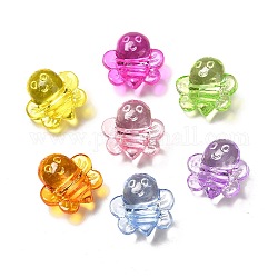 Perles en acrylique transparente, abeilles, couleur mixte, 25.5x25x12.5mm, Trou: 2.5mm, environ 160 pcs/500 g