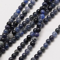 Pietra preziosa naturale perle tonde sodalite fili, 2mm, Foro: 0.8 mm, circa 184pcs/filo, 16 pollice