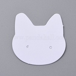 Karton Ohrring Display-Karten, Kaninchen Kopf, weiß, 35x35x0.4 mm, Bohrung: 1.2 mm
