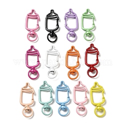 Spray Painted Alloy Swivel Clasps, Swivel Snap Hook Clasps, Feeding-bottle, Mixed Color, 40.5x16x7mm, Hole: 9x5mm