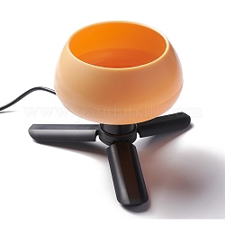 Электрический пластиковый спиннинг для бисера, загрузчик шариков с регулируемой скоростью, с изогнутой иглой для бисероплетения из нержавеющей стали 2 шт., для быстрого нанизывания бисера, оранжевые, 10x4.5 см, Внутренний диаметр: 7.3 cm