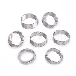 Telai di perline in ottone placcate in rack, anello, platino, 13x2mm, Foro: 1.4 mm