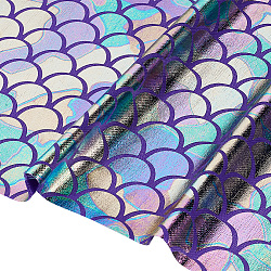Tissu écailles de sirène fingerinspire 100x150 cm tissu écailles de poisson spandex hologramme violet scintillant charmant tissu à paillettes de couleur illusion tissu imprimé écailles de poisson sirène pour vêtements couture artisanat