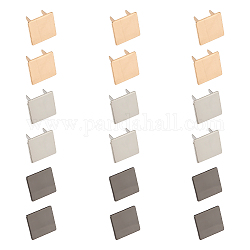 Wadorn 18 imposta etichette vuote per stampaggio in metallo, Etichetta quadrata fatta a mano in lega di 3 colore etichetta personalizzata con logo con spessori etichette decorative per segnare scarpe jeans etichetta borsa per vestiti, 1.1x1.1x0.6 pollice