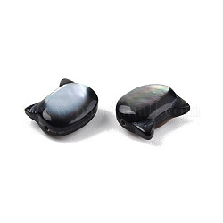 Shell perle naturali labbro nero, testa di gatto, 9x10x4.5mm, Foro: 0.6 mm