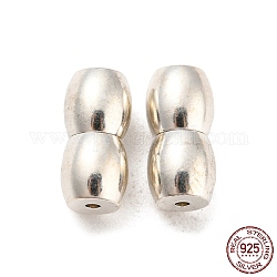 Cierres de rosca de plata de ley 925, oval, plata, 10x5mm, agujero: 1 mm